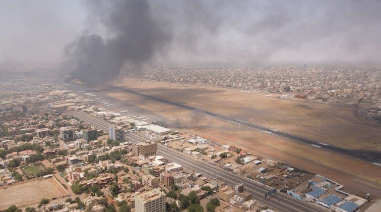 ariel view of Sudan crisis